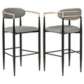 Tina Fabric Upholstered Bar Chair Dark Grey (Set of 2)