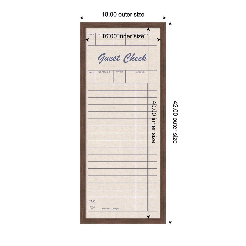 Framed Fabric Pinboard Linen Guest Check Wall Organization