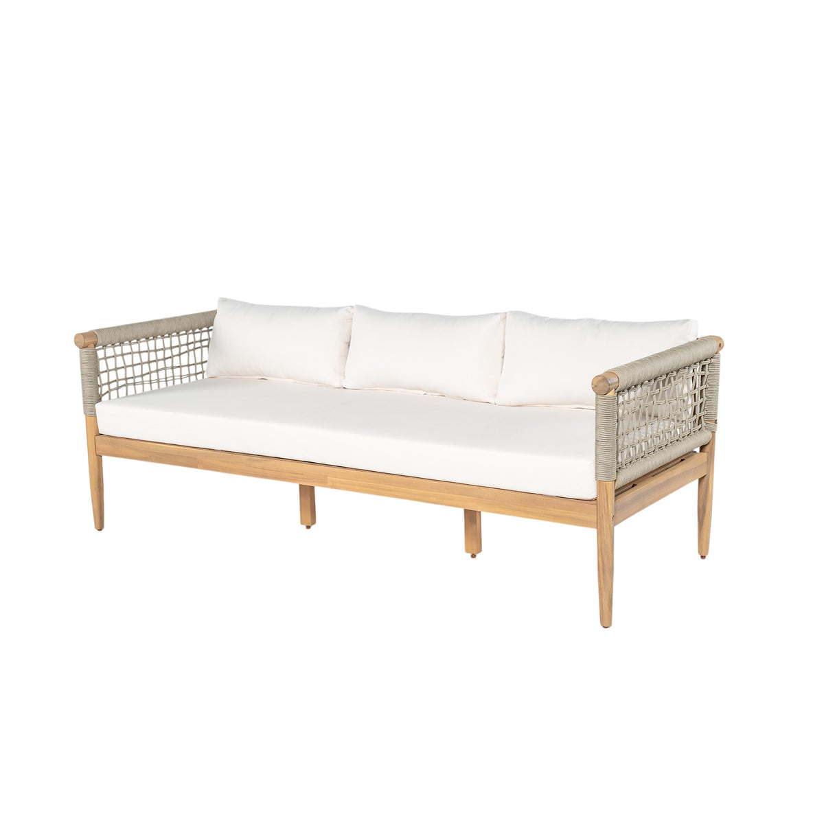Acacia & Rope Outdoor Sofa — Taupe