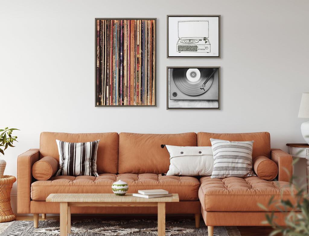 Sylvie Record Player Framed Canvas Set by Various Artists