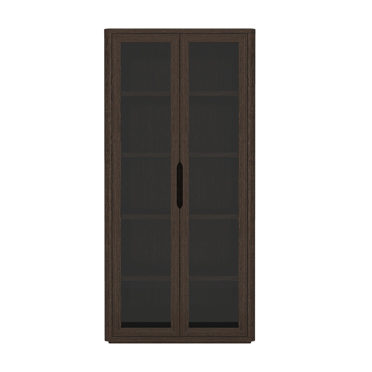 Rivington Glass-Door Bookcase Cabinet