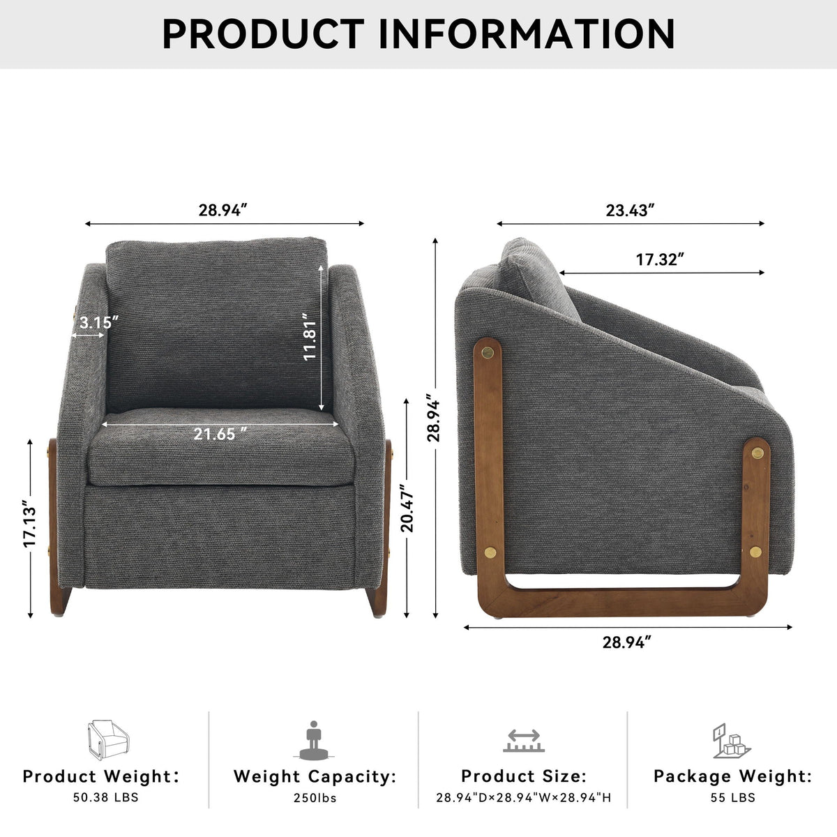 Wood-Framed Upholstered Accent Chair