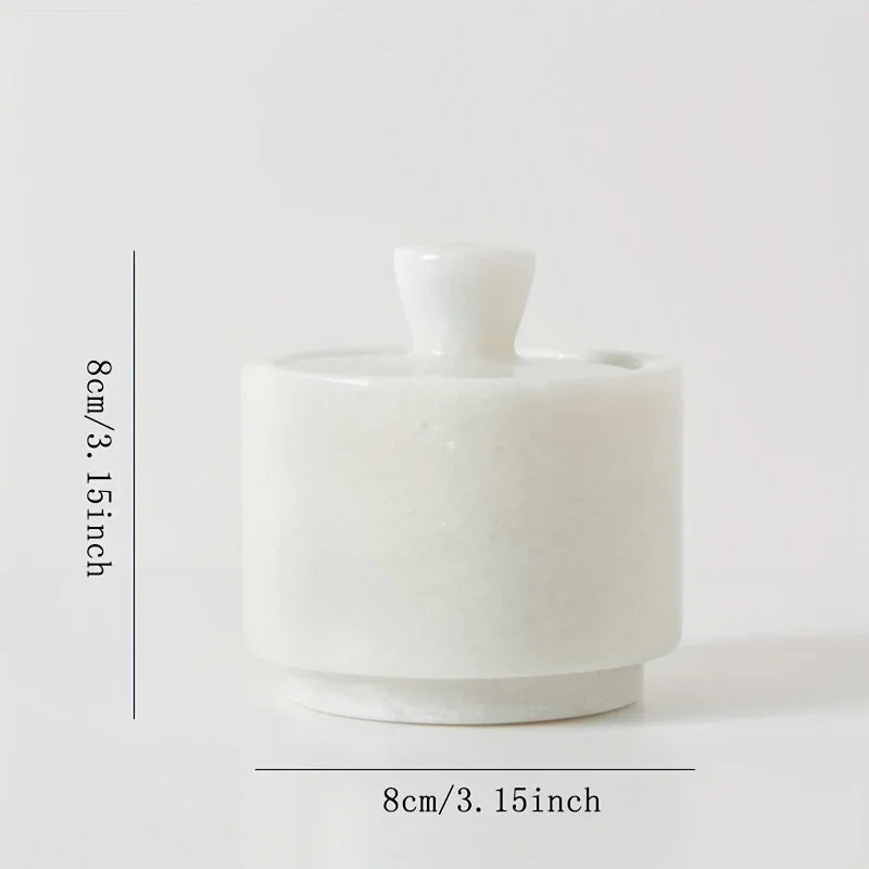 1pc Elegant Marble Salt and Pepper Shaker with Lid - Premium Spice Storage Jar, Kitchen Organizer, Refined High-End Decor for Seasoning Essentials