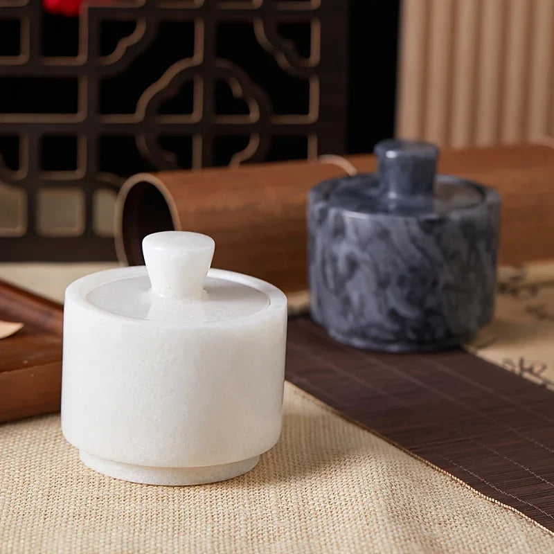 1pc Elegant Marble Salt and Pepper Shaker with Lid - Premium Spice Storage Jar, Kitchen Organizer, Refined High-End Decor for Seasoning Essentials