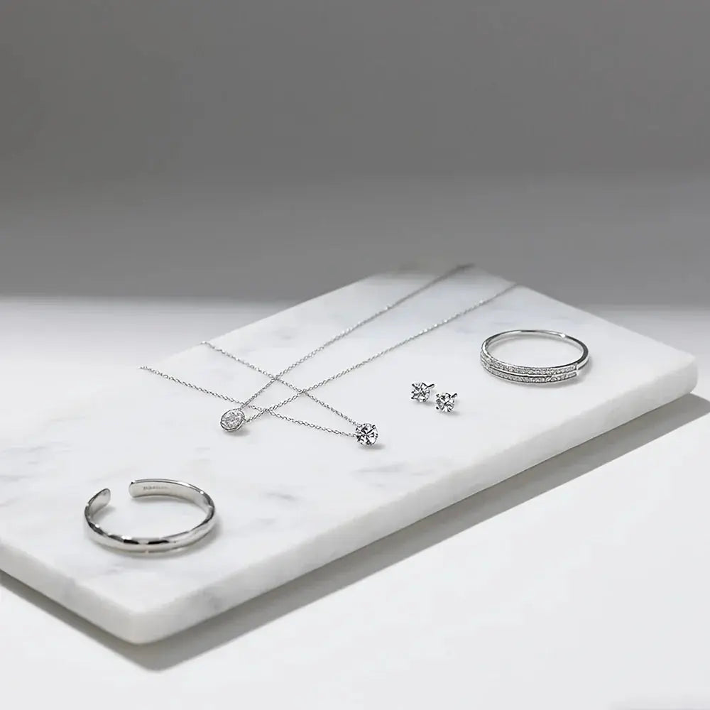 1pc Elegant White Marble Rectangular Tray - Modern Polished Stone Decorative Tray for Vanity, Bathroom, Kitchen | Versatile Home Accessory for Cosmetics, Jewelry, Floral Arrangements | No Batteries Needed, Bathroom Decor, Bes