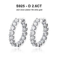 2.6Ct D Color Moissanite 925 Sterling Silver White Gold Plated Hoop Earrings For Women Wedding