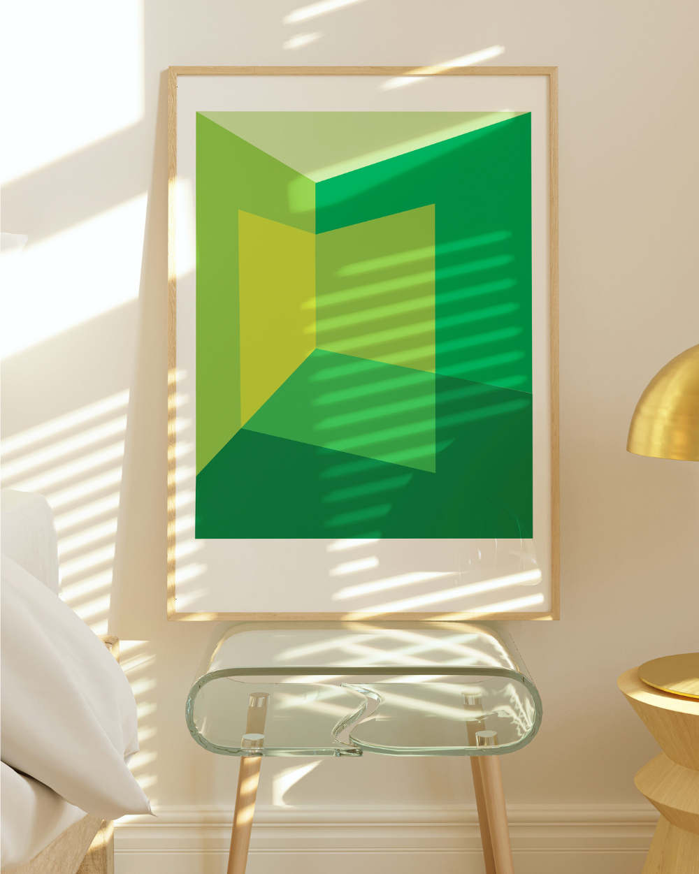 LIGHT CORNER: GREEN Framed Art Print by Holly McWhorter