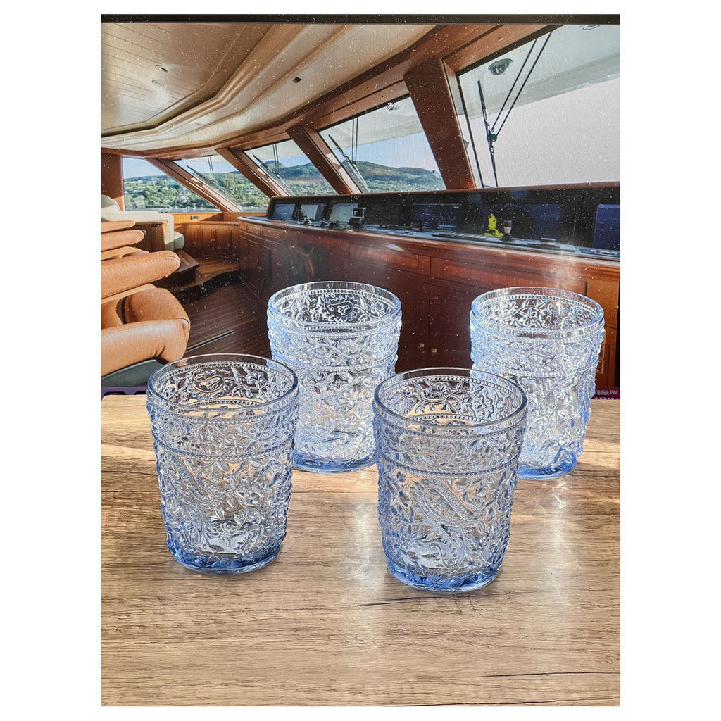 Paisley Acrylic Glasses Drinking Set of 4 DOF (13oz)