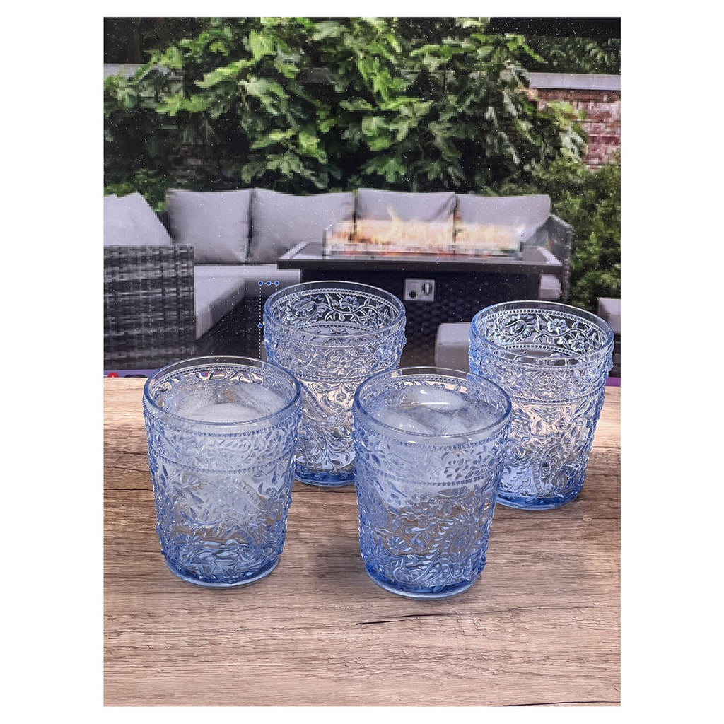 Paisley Acrylic Glasses Drinking Set of 4 DOF (13oz)