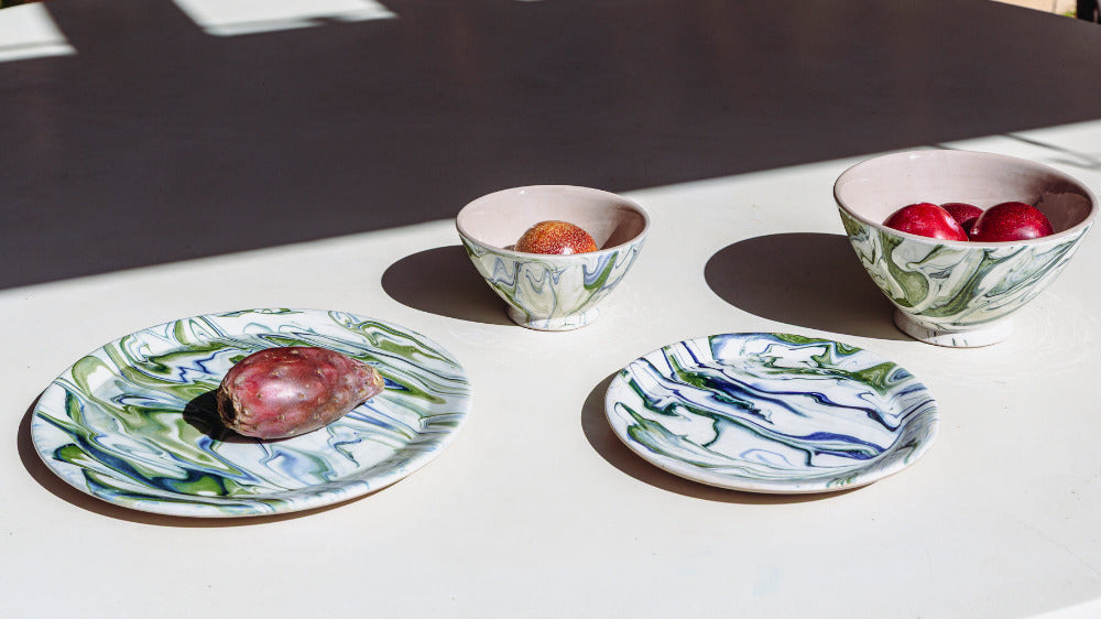 Marbled Ocean Dinner Plate - Set of 4