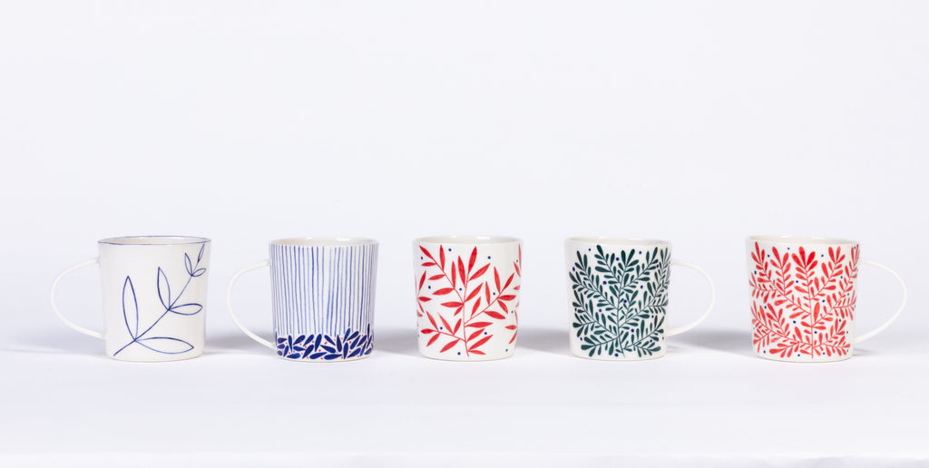 Defne Porcelain Mug — Blue