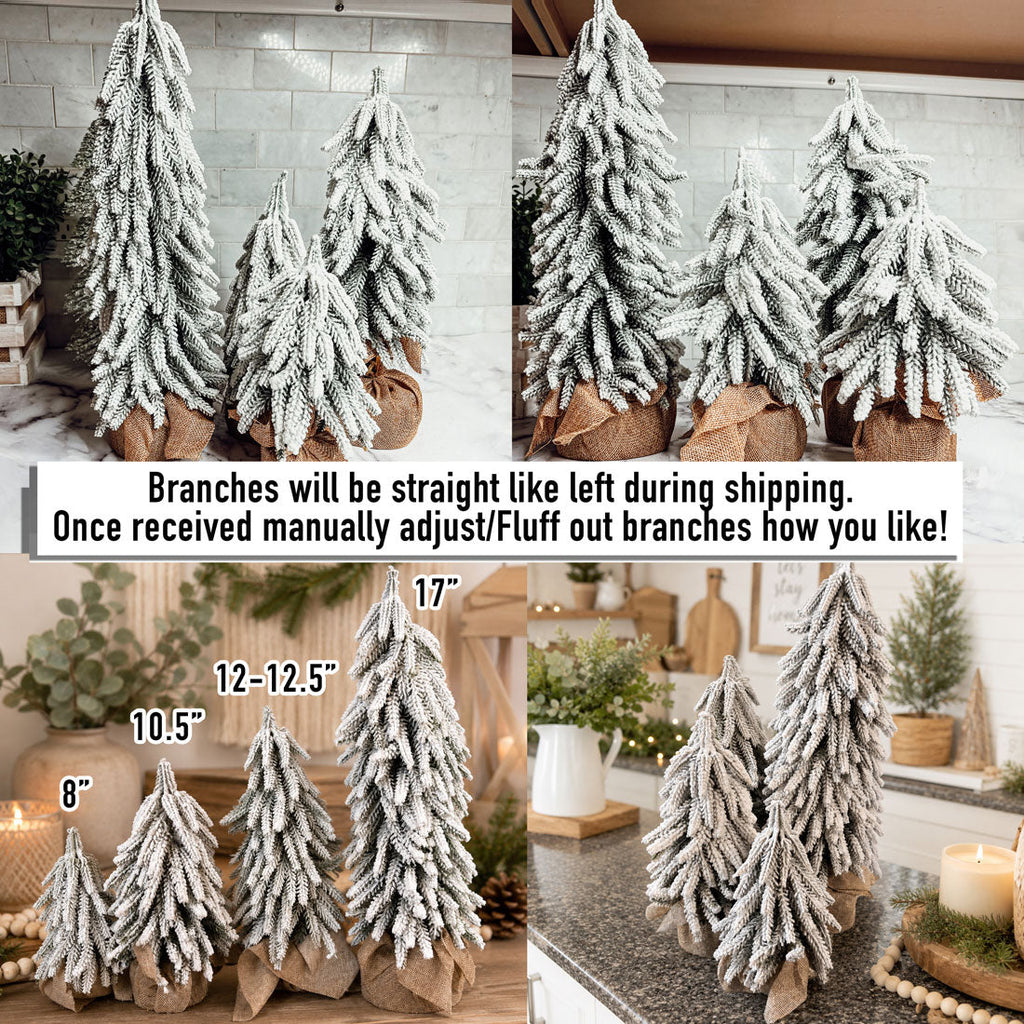 Flocked Mini Christmas Trees