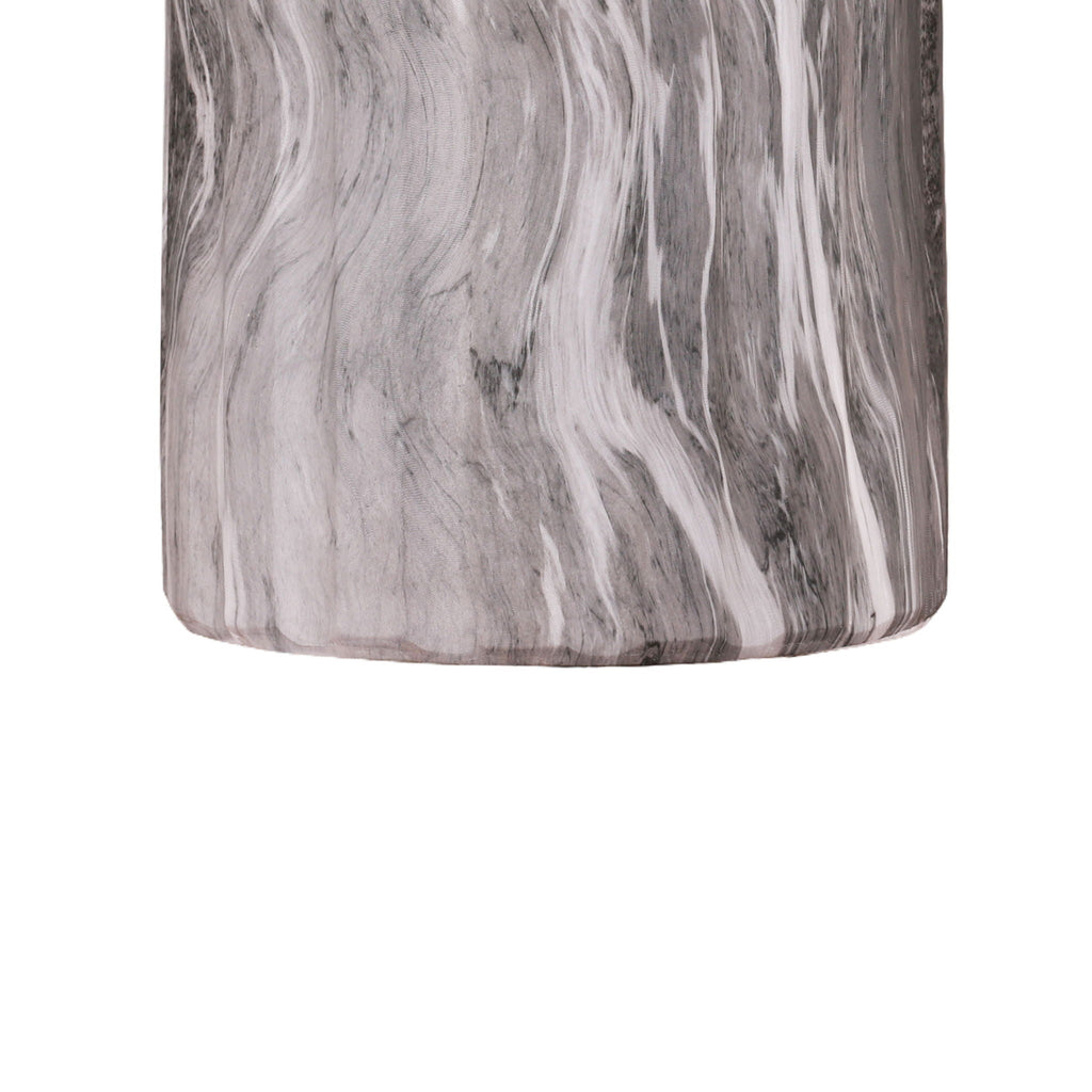 Round Geometric Outdoor End Table - Marble