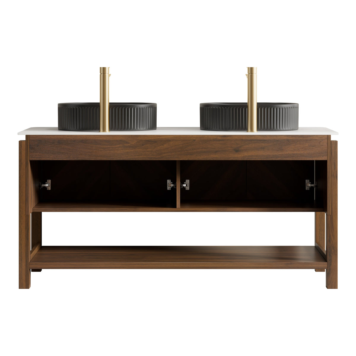 Indigo 60" Bathroom Vanity with Sintered Stone Countertop and Vessel Sink