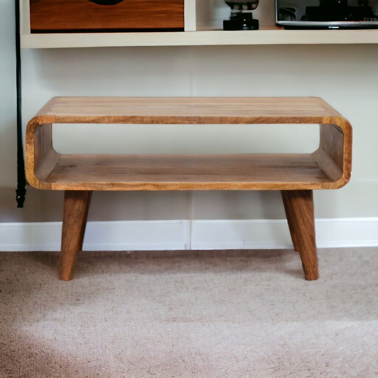 Open Mango Wood Media Table