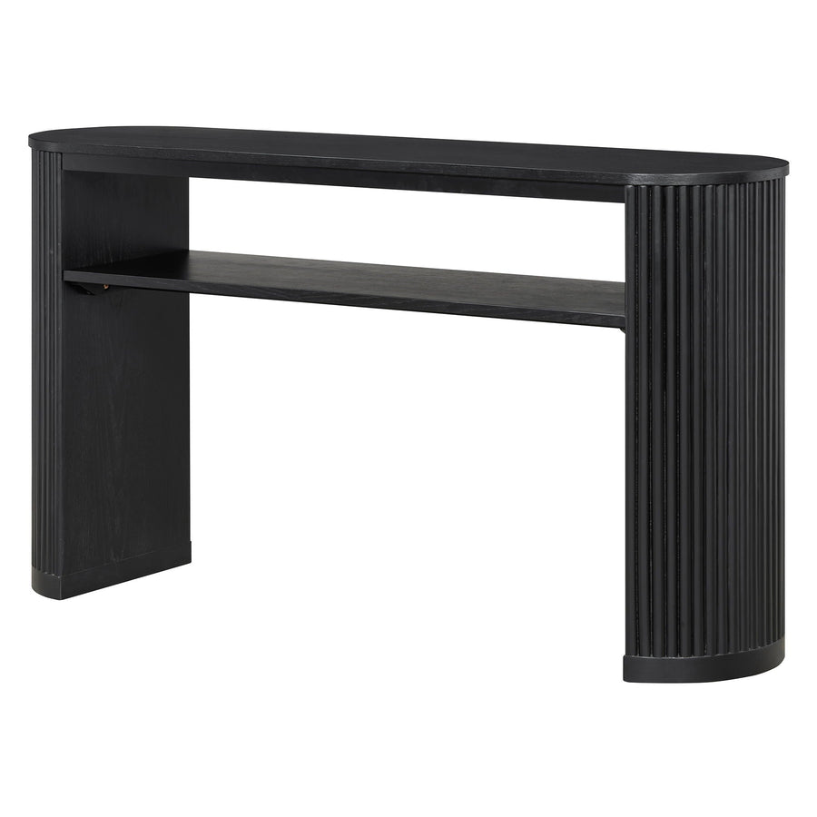 Console Table With Fluted Legs, Open Shelf