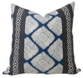Austin Pillow Cover in Brown + Navy, Thibaut Pillows