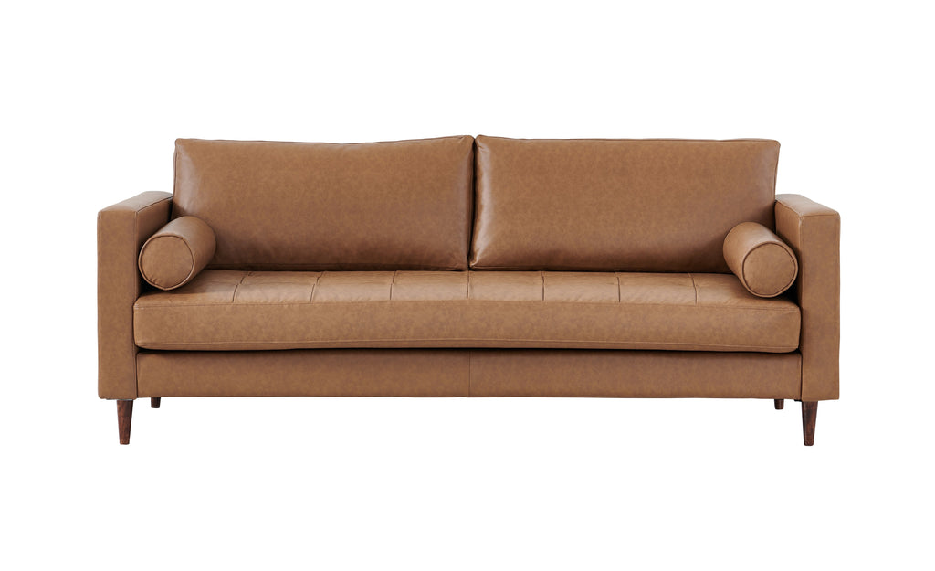 Alessandra Modern Contemporary Eco Leather Sofa - Light Brown