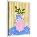 Sylvie Pink Vase Framed Canvas by Nikita Jariwala
