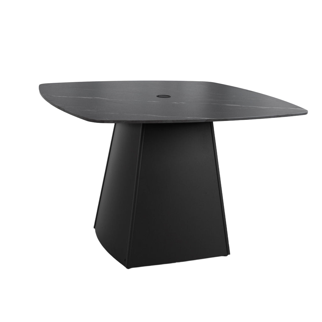 Rounded Square Outdoor Pedestal Dining Table