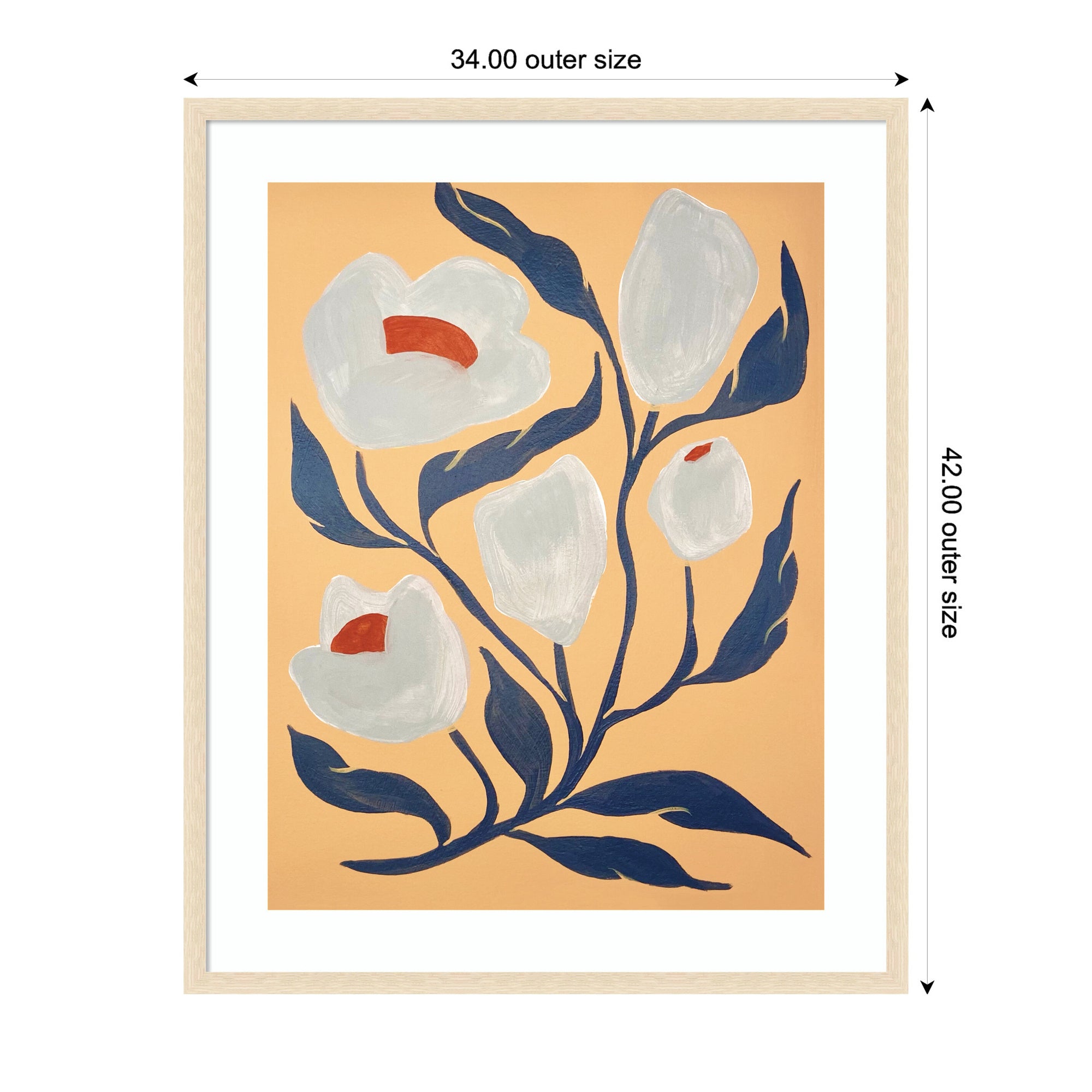 Framed Art Gray Flower by Emma Daisy