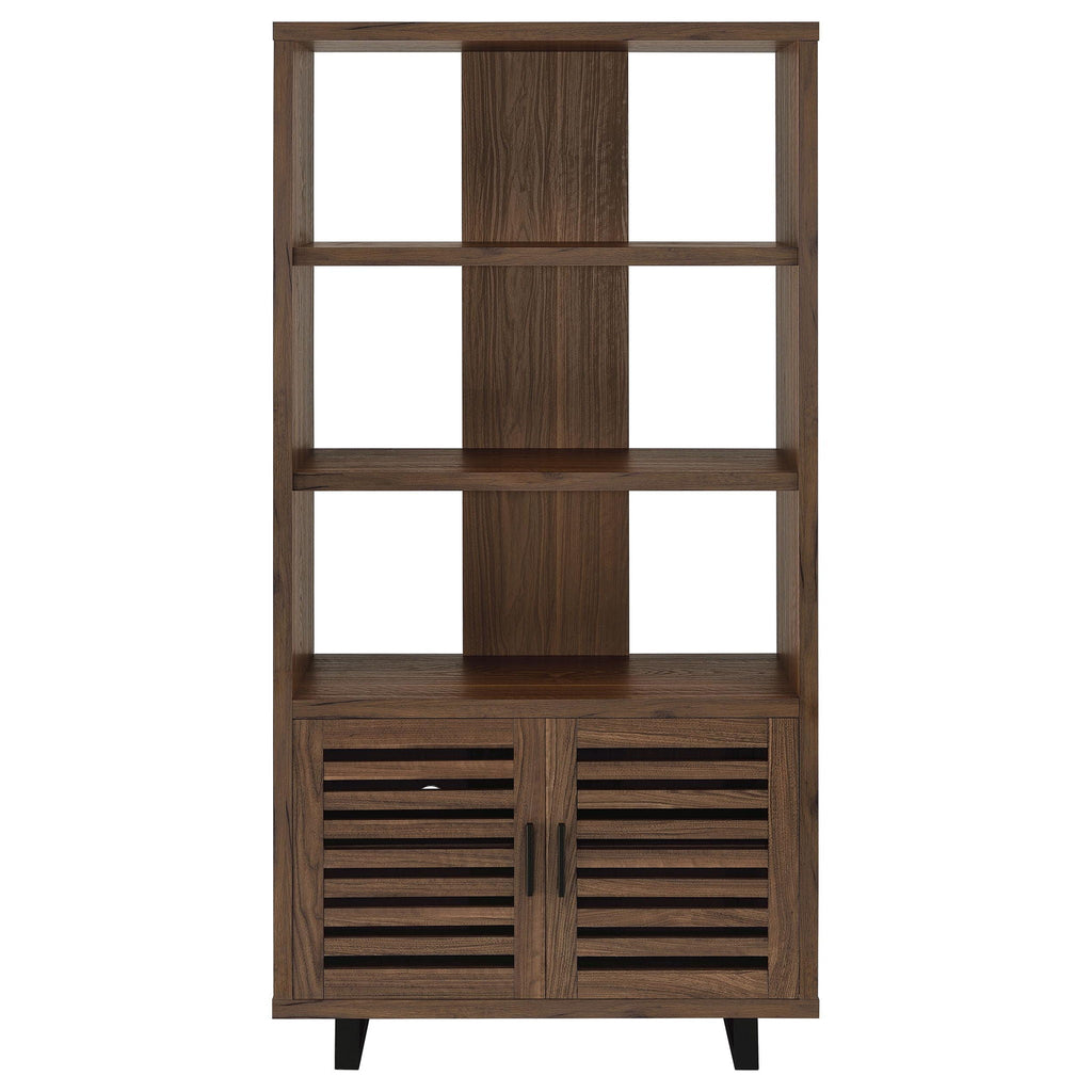 Rodger - 3 Shelf Cabinet Bookcase - Walnut