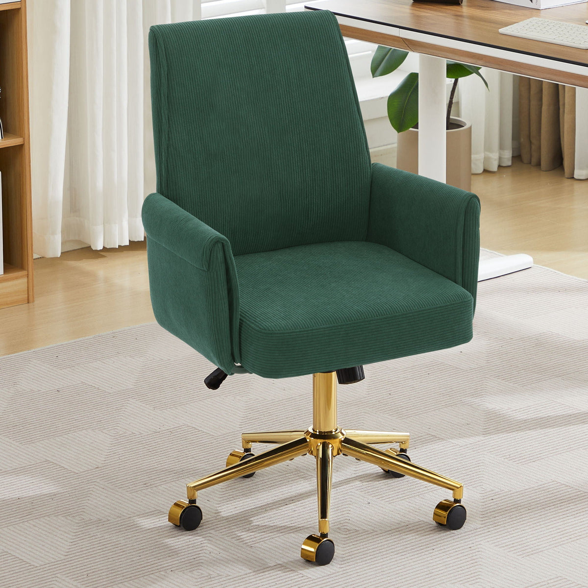 Ergonomic Mid-Back Office Chair — Gold Base