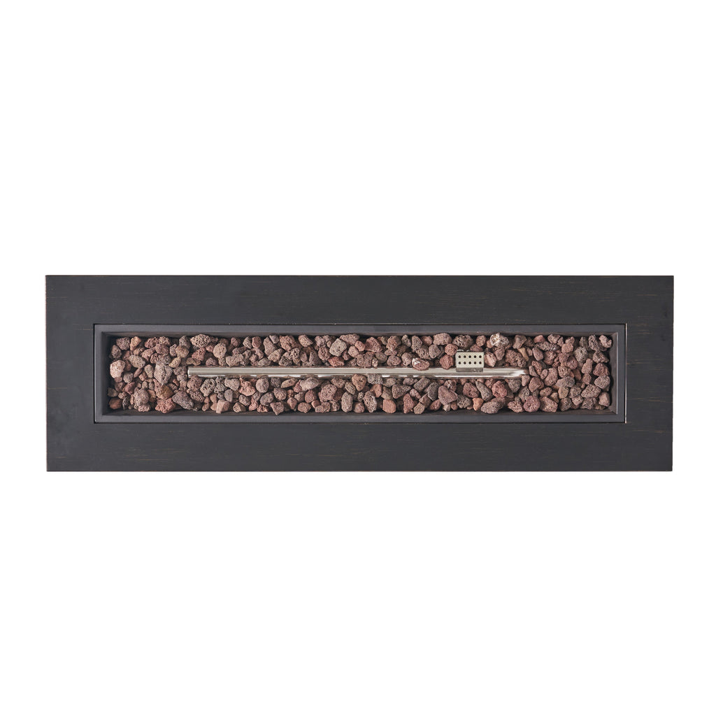 Modern Dark Grey 40' Outdoor Iron Propane Fire Pit