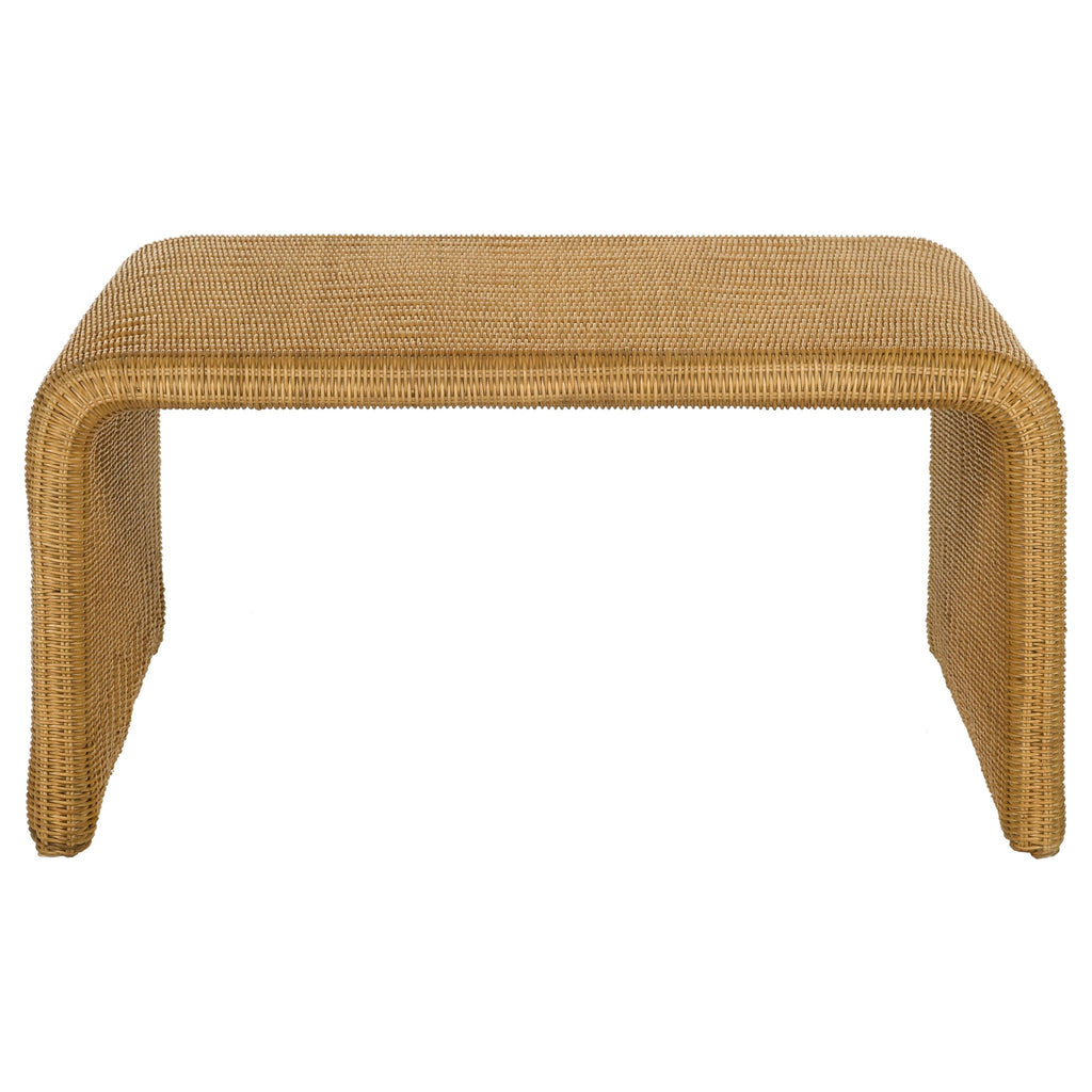 Woven Rattan Coffee Table — Natural