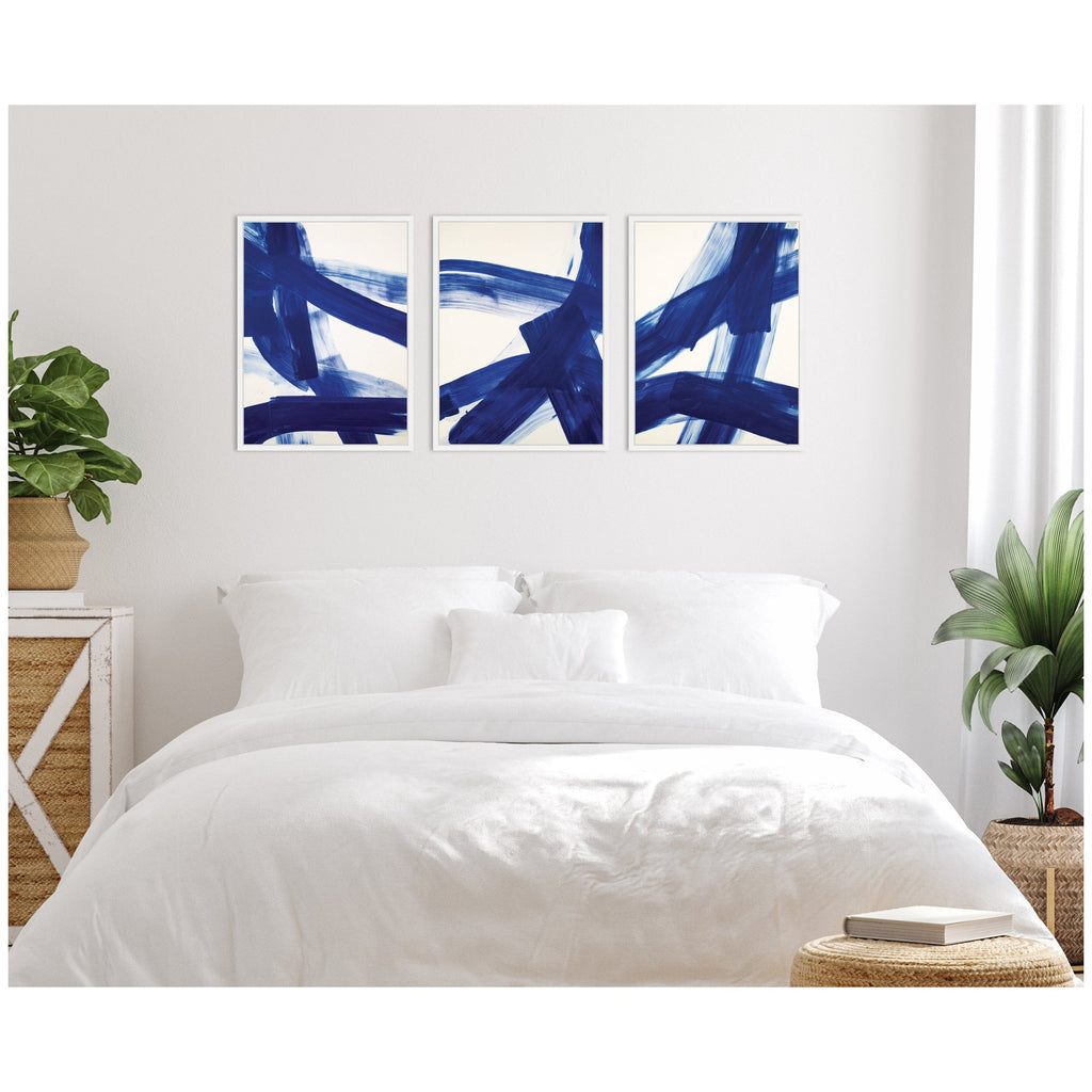 Cobalt Mark No. 1, No. 2, & No. 3 3 Piece Framed Canvas Wall Art Set by Amy Lighthall