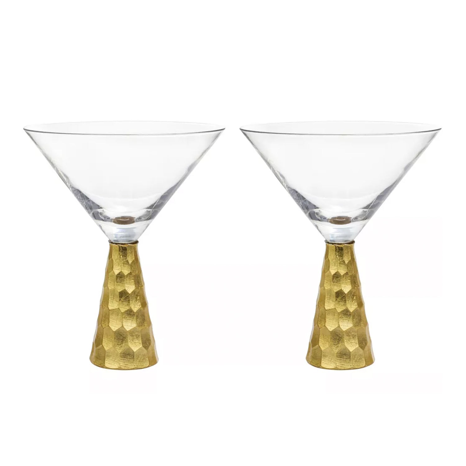 Daphne Gold Set of 2 Martini Glasses 8.79 OZ.