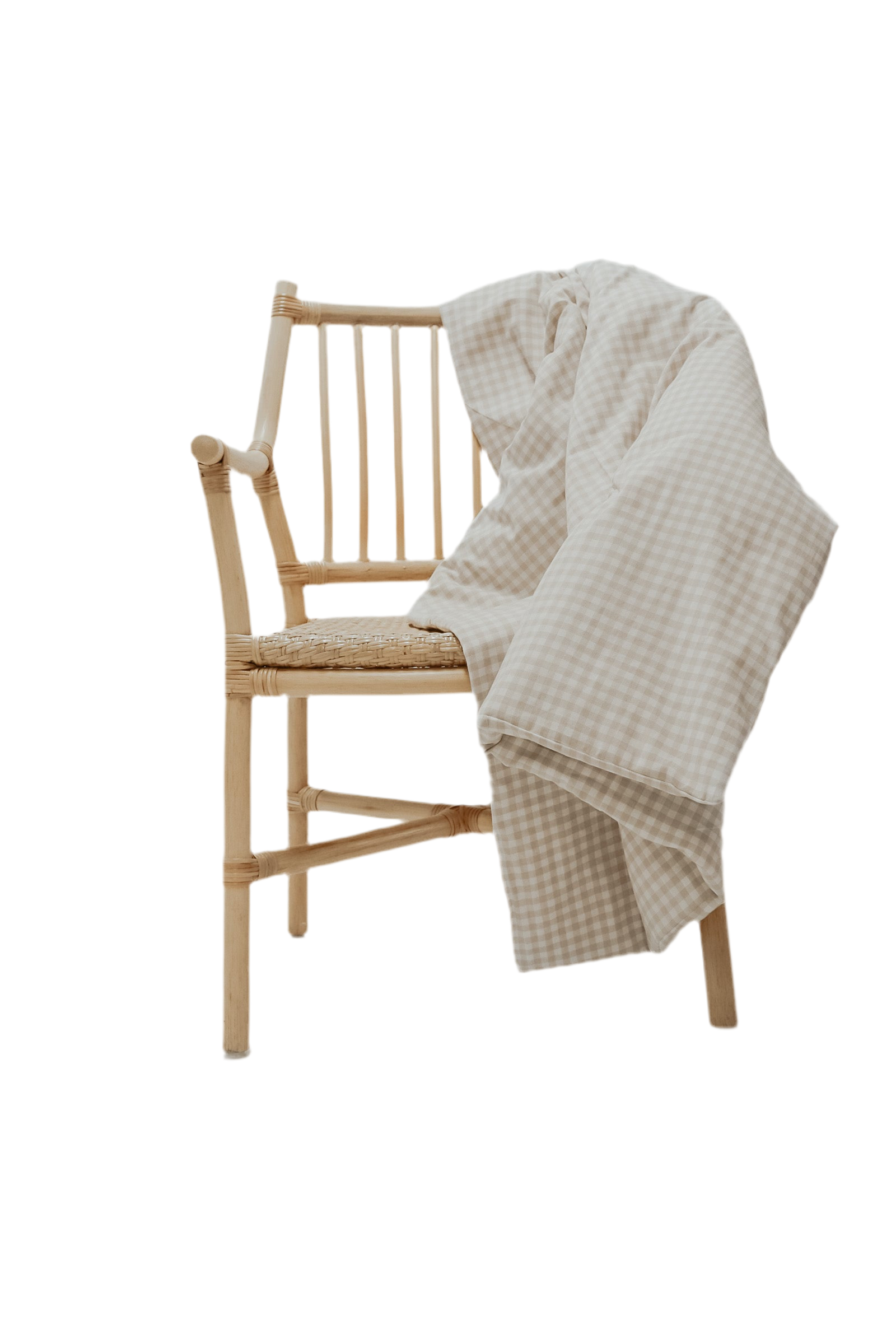 Beige Gingham Crib Quilted Blanket