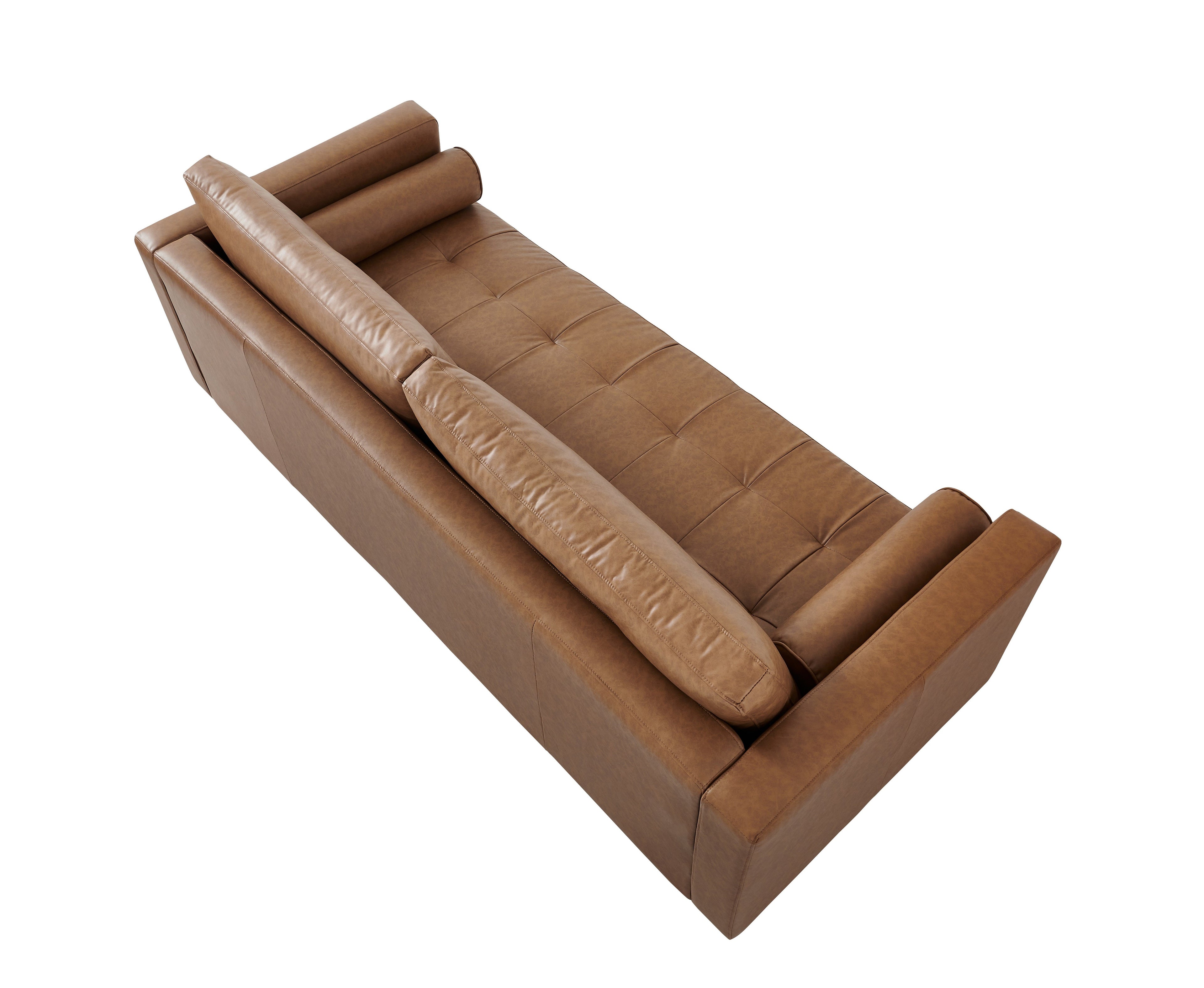 Alessandra Modern Contemporary Eco Leather Sofa - Light Brown