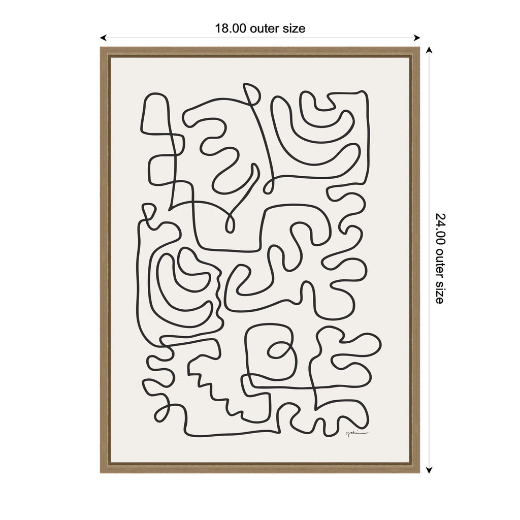 Connected Lines by Gabrielly Guedes Framed Canvas Wall Art Print