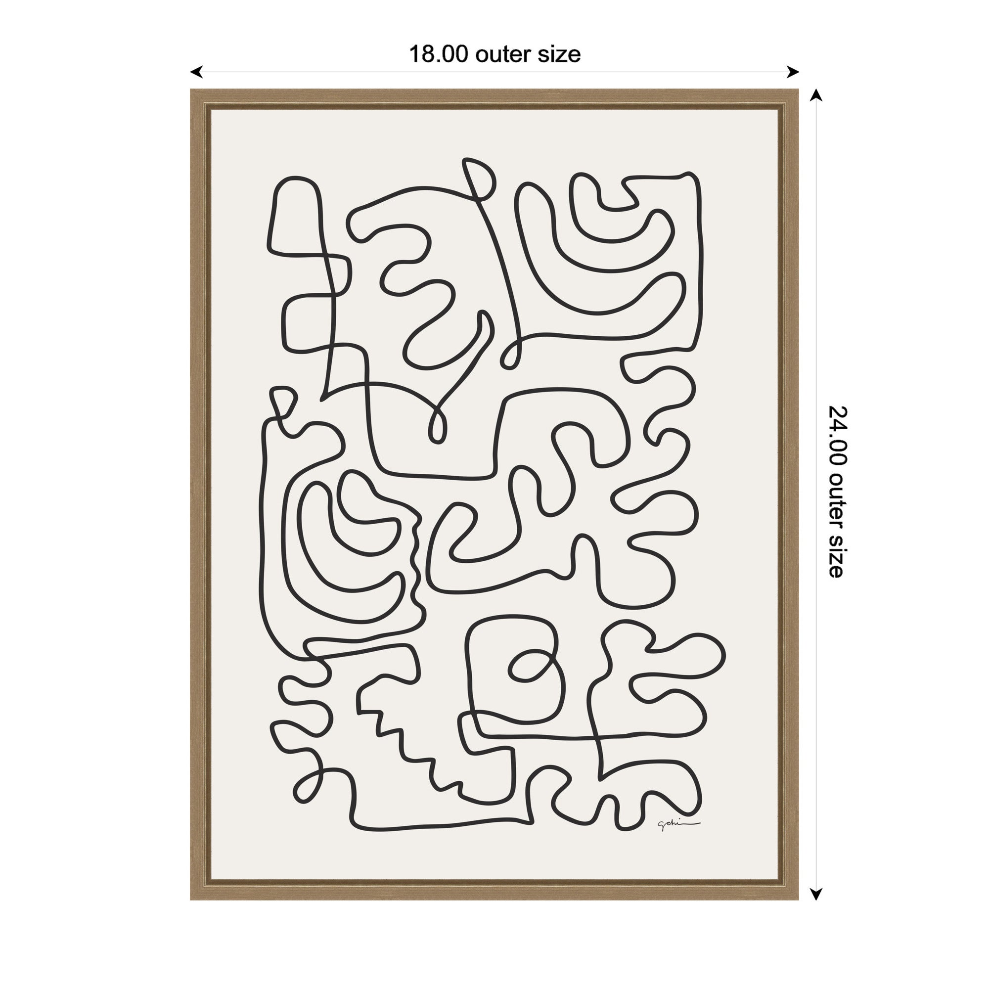 Connected Lines by Gabrielly Guedes Framed Canvas Wall Art Print