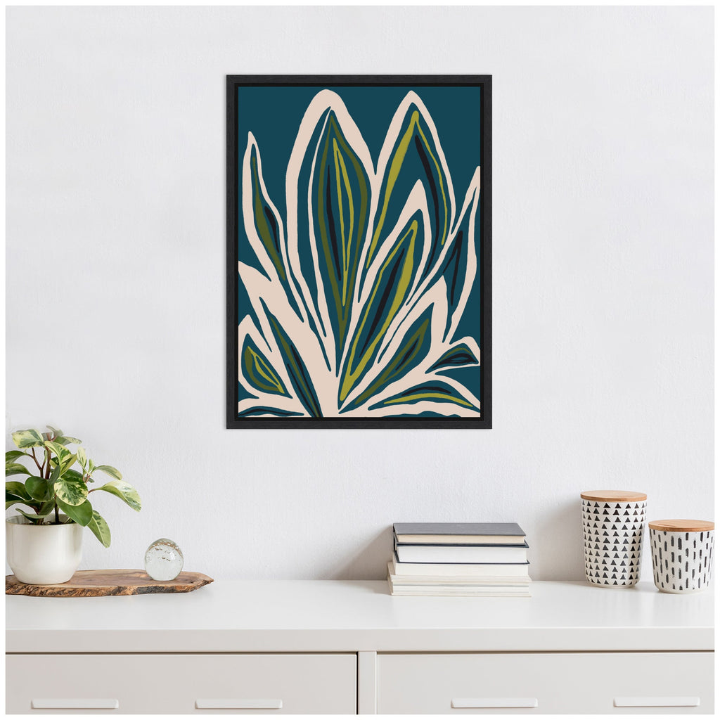 Sylvie Blue Flora 1 Framed Canvas by Alicia Bock