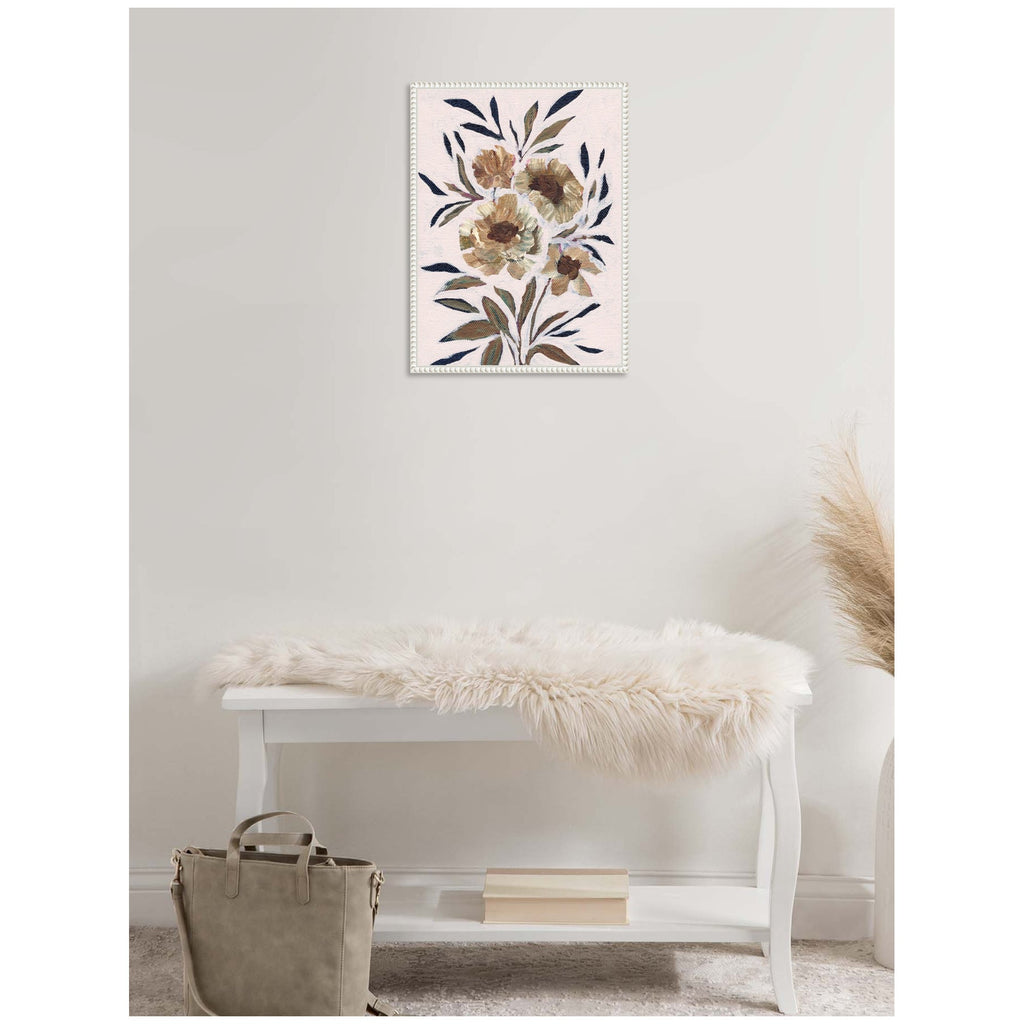 Sylvie Muted Paintrely Florals Framed Canvas by Nikita Jariwala