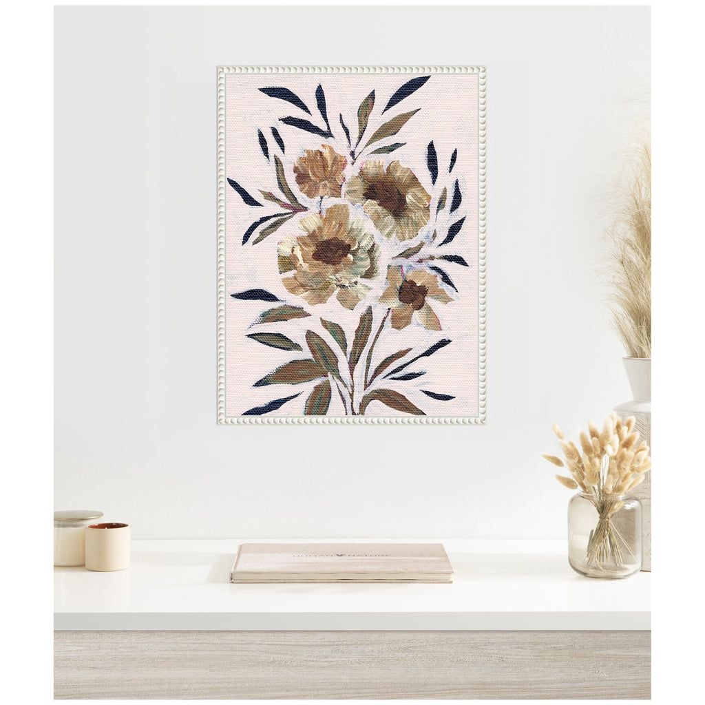 Sylvie Muted Paintrely Florals Framed Canvas by Nikita Jariwala