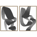 Black and White Abstract 01 & 02 2 Piece Framed Canvas Wall Art Set by Gabrielly Guedes