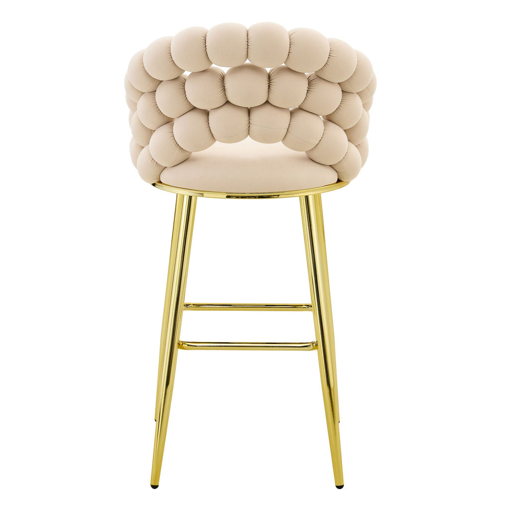 Bubble, Ball Chain Tufted Bar Chairs For Kitchen Island & Home Bar (Set of 2)