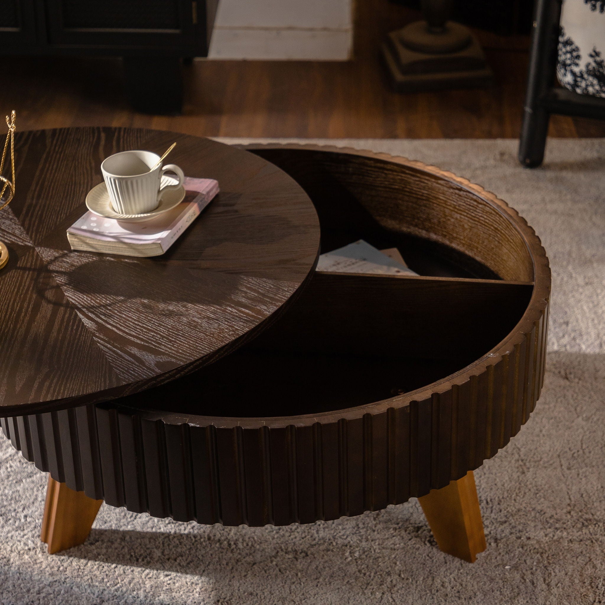 Round Wood Coffee Table