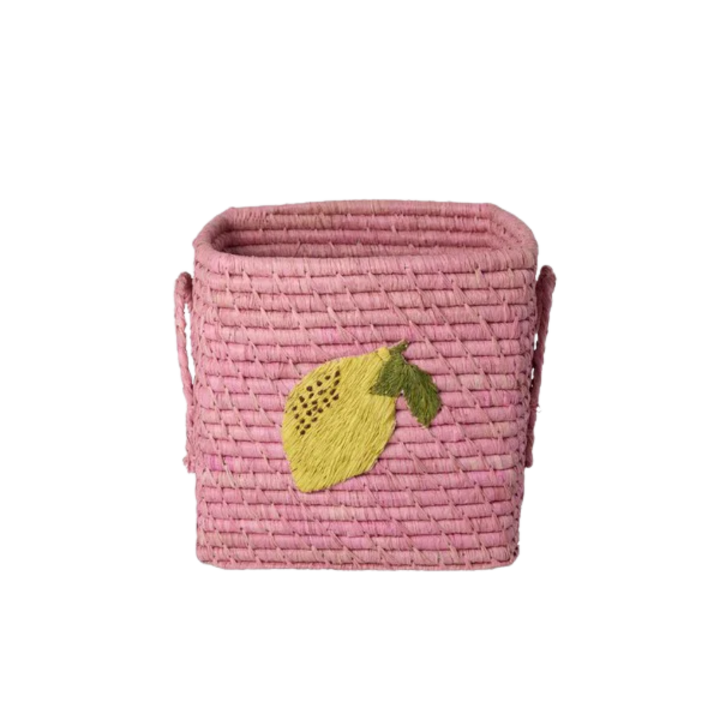 Limonata Raffia Basket — Rose, Small