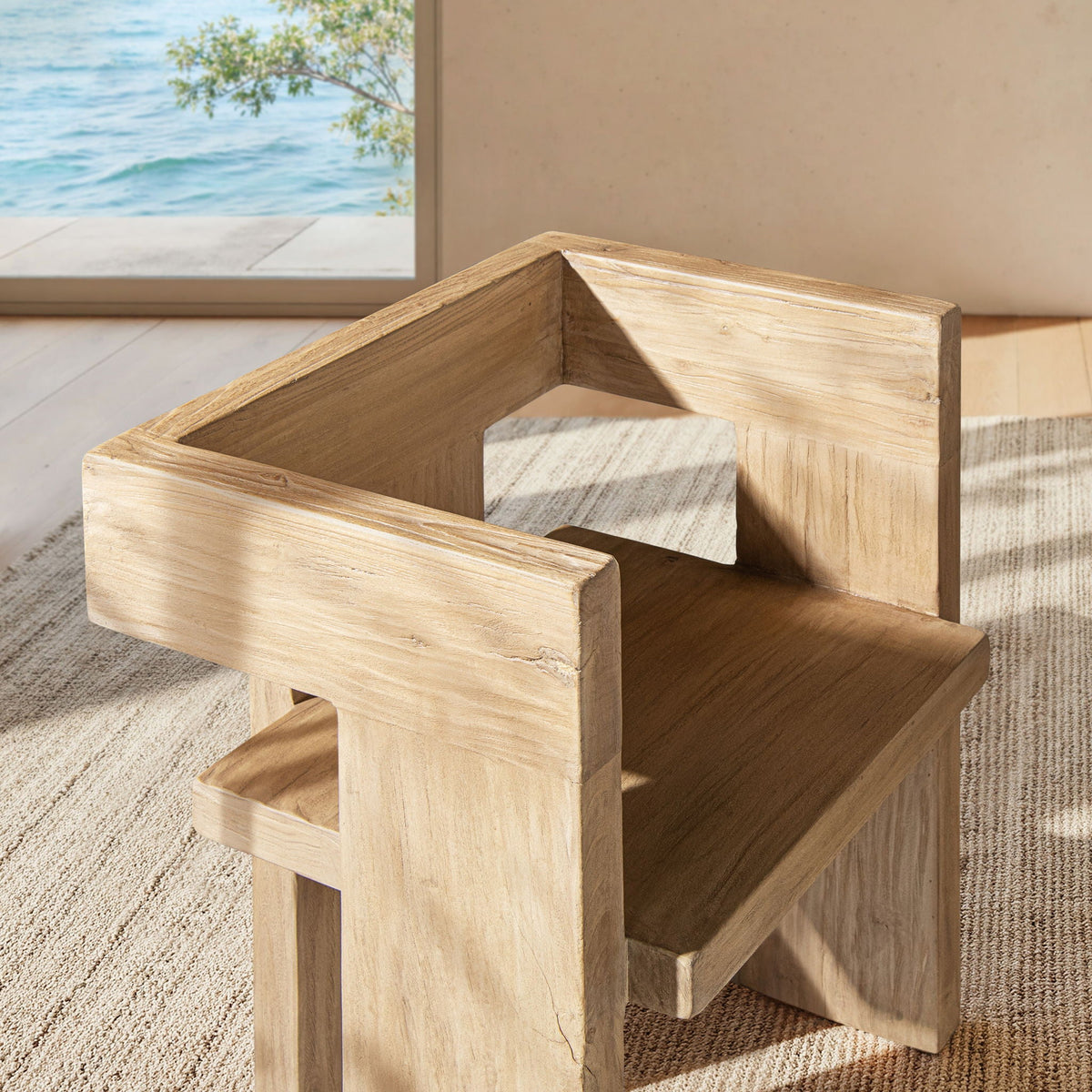 Avenel Sculptural Reclaimed Elm Accent Chair