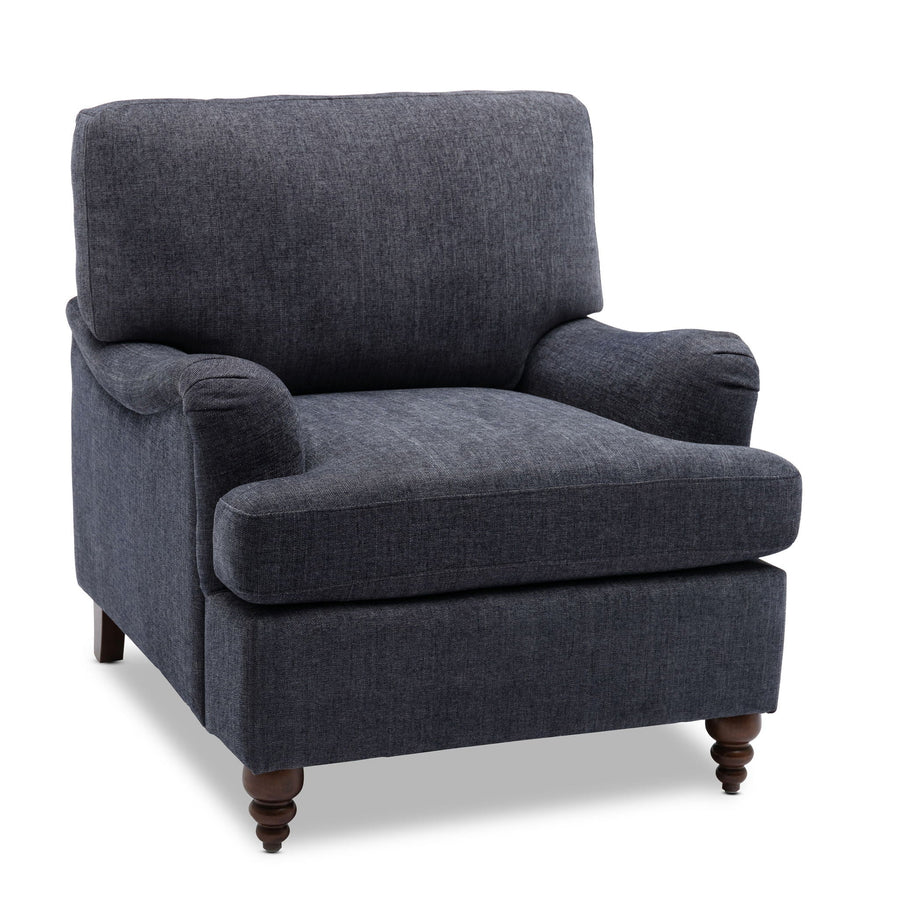 Candor Roll-Arm Lounge Chair — Blue or Beige