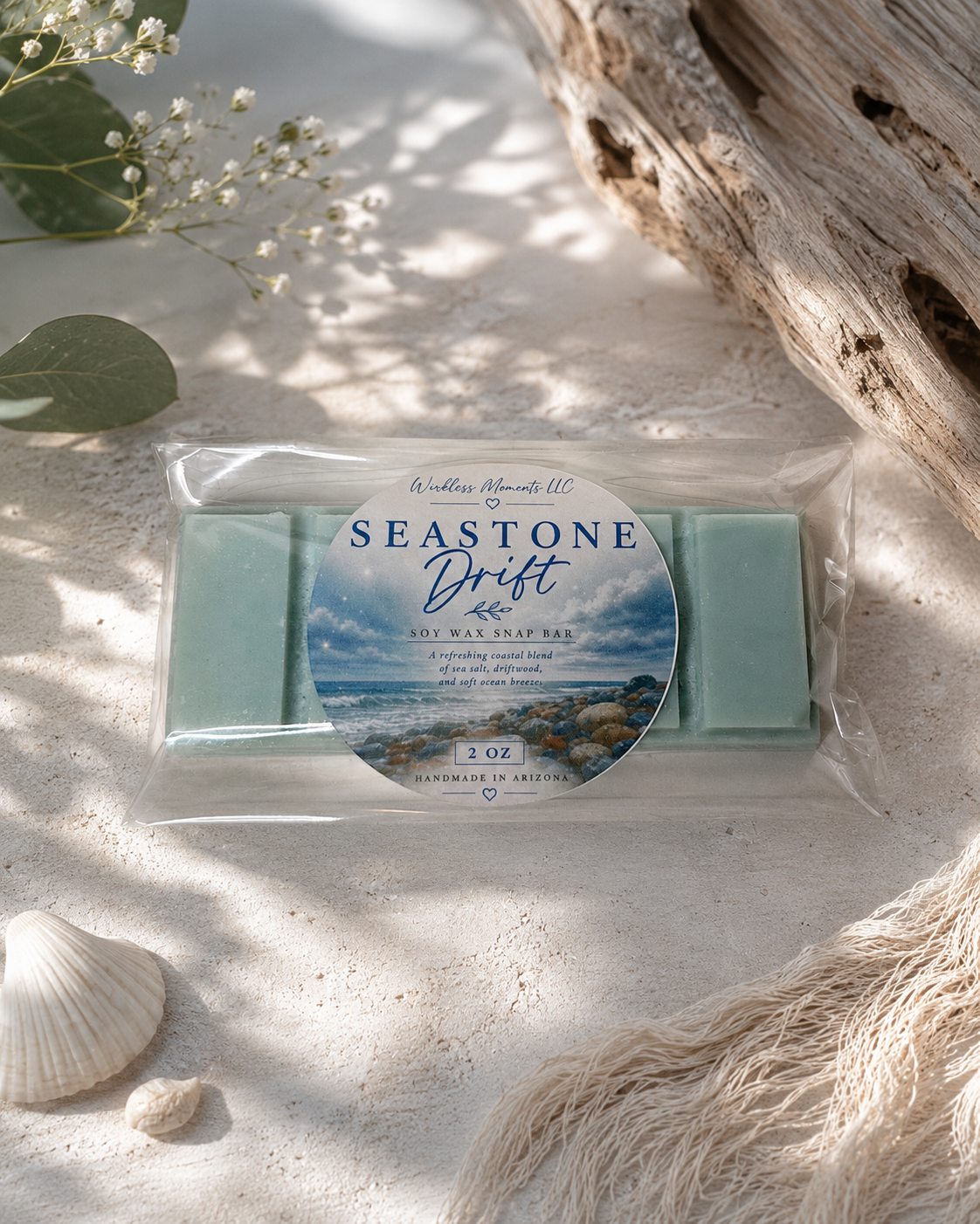 Seastone Drift Soy Wax Snap Bar|2 oz