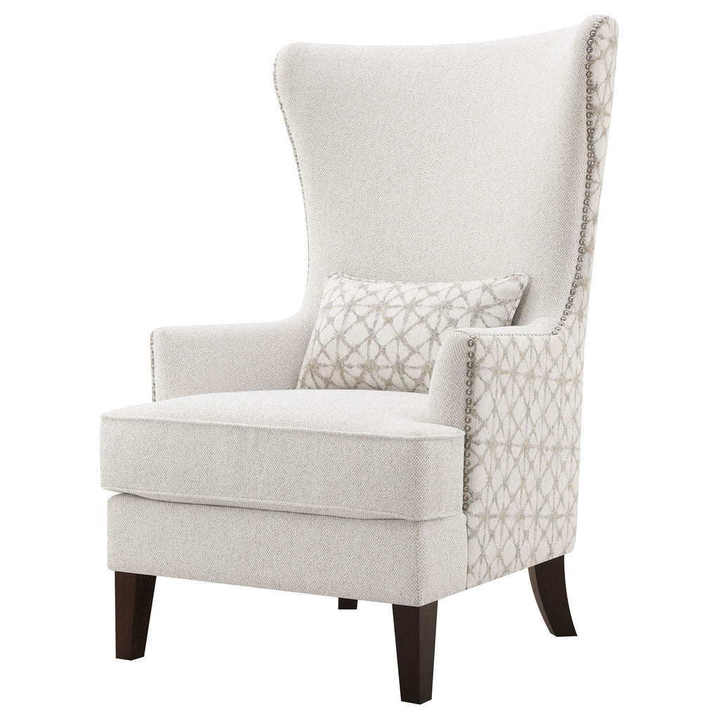 Pippin High-Wingback Accent Chair — Latte