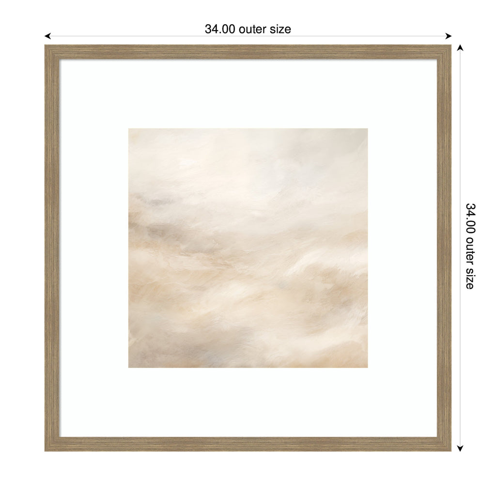 Tonal Abstract Textural White and Beige Light Natural Neutrals by The Creative Bunch Studio Framed Wall Art Print