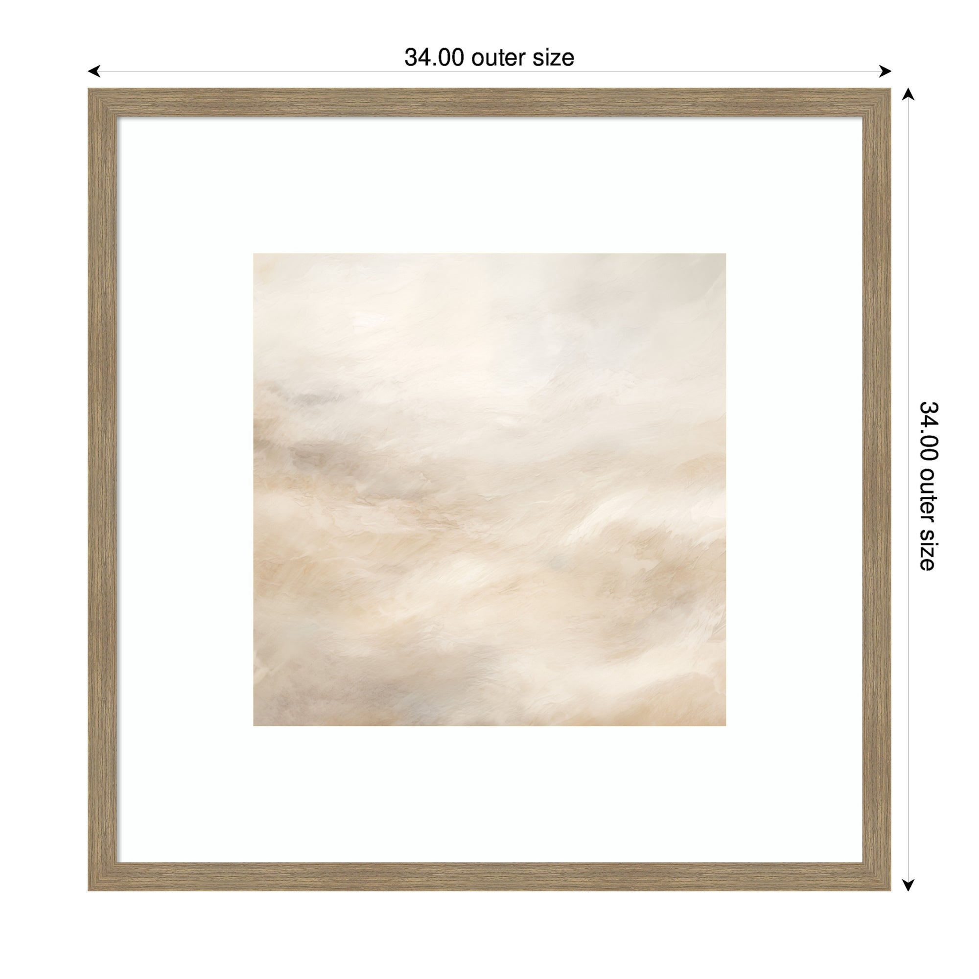 Tonal Abstract Textural White and Beige Light Natural Neutrals by The Creative Bunch Studio Framed Wall Art Print