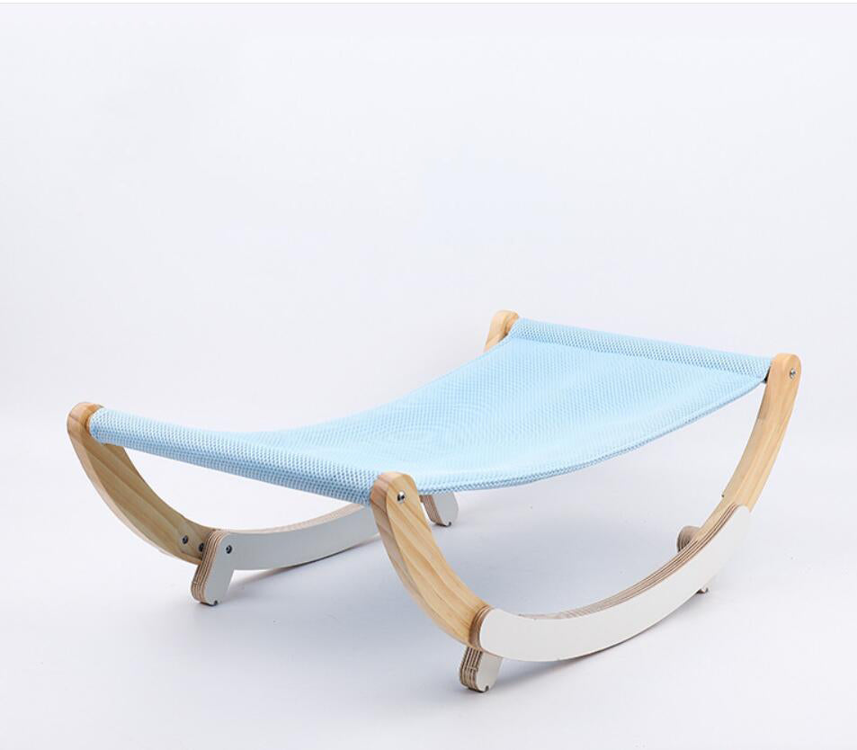 Solid Wood Cat Lounger with Removable Cushion