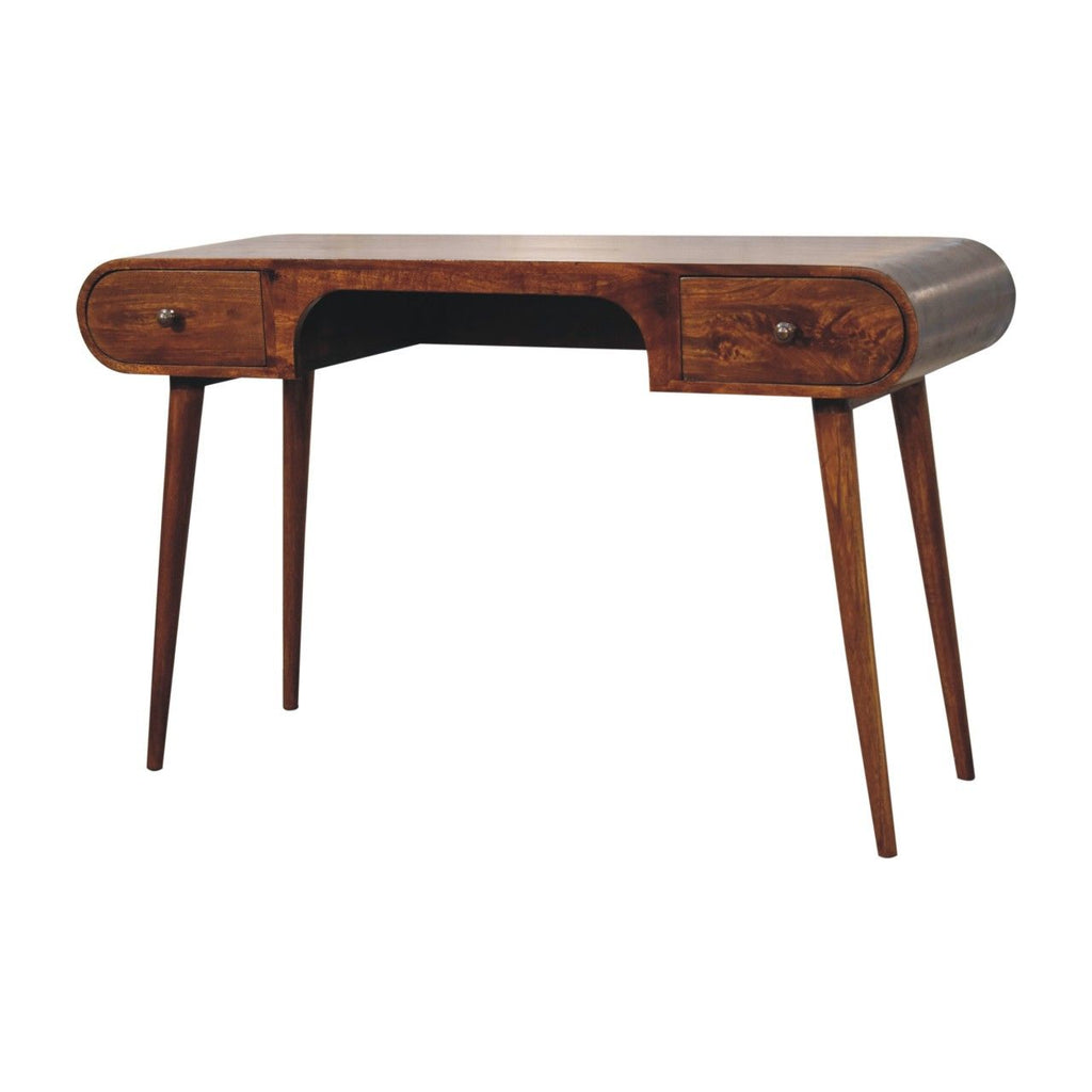 London Solid Mango Writing Desk — Dark Brown
